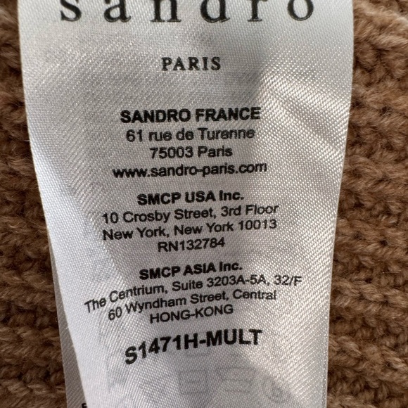 Sandro Paris  Black and Tan Geometric Sweater Size 3 - Picture 14 of 15